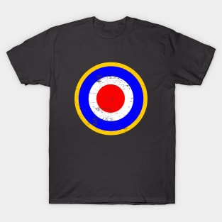 Mod target roundel blue with yellow ring distressed T-Shirt